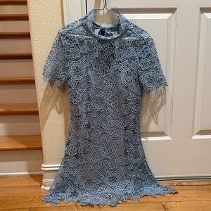 Self-Portrait Light Blue Lace Detail 2 Piece Dress